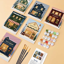 Load image into Gallery viewer, Mini Paint by numbers 15x20cm (6 pieces) - Festive Village