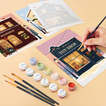 Load image into Gallery viewer, Mini Paint by numbers 15x20cm (6 pieces) - Festive Village