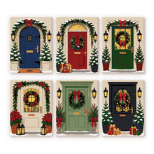 Load image into Gallery viewer, Mini Paint by numbers 15x20cm (6 pieces) - Christmas Front Doors Figured'Art