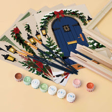 Load image into Gallery viewer, Mini Paint by numbers 15x20cm (6 pieces) - Christmas Front Doors