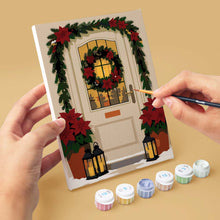 Load image into Gallery viewer, Mini Paint by numbers 15x20cm (6 pieces) - Christmas Front Doors