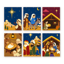 Load image into Gallery viewer, Mini Paint by numbers 15x20cm (6 pieces) - The Nativity Story Figured'Art