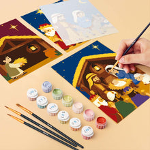 Load image into Gallery viewer, Mini Paint by numbers 15x20cm (6 pieces) - The Nativity Story