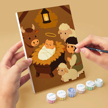 Load image into Gallery viewer, Mini Paint by numbers 15x20cm (6 pieces) - The Nativity Story