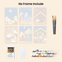Load image into Gallery viewer, Mini Paint by numbers 15x20cm (6 pieces) - The Nativity Story