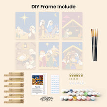 Load image into Gallery viewer, Mini Paint by numbers 15x20cm (6 pieces) - The Nativity Story