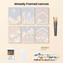 Load image into Gallery viewer, Mini Paint by numbers 15x20cm (6 pieces) - The Nativity Story
