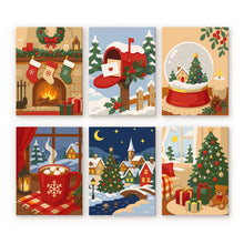 Load image into Gallery viewer, Mini Paint by numbers 15x20cm (6 pieces) - Christmas Memories Figured'Art