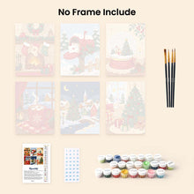 Load image into Gallery viewer, Mini Paint by numbers 15x20cm (6 pieces) - Christmas Memories