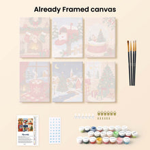 Load image into Gallery viewer, Mini Paint by numbers 15x20cm (6 pieces) - Christmas Memories