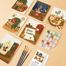Load image into Gallery viewer, Mini Paint by numbers 15x20cm (6 pieces) - Festive Winter Moments