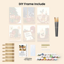 Load image into Gallery viewer, Mini Paint by numbers 15x20cm (6 pieces) - Festive Winter Moments