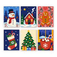 Load image into Gallery viewer, Mini Paint by numbers 15x20cm (6 pieces) - Festive Winter Favorites Figured'Art