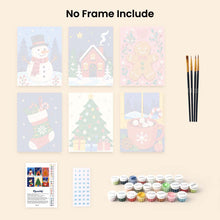 Load image into Gallery viewer, Mini Paint by numbers 15x20cm (6 pieces) - Festive Winter Favorites