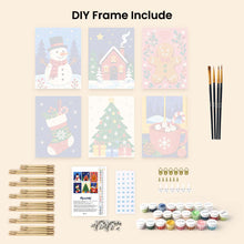 Load image into Gallery viewer, Mini Paint by numbers 15x20cm (6 pieces) - Festive Winter Favorites