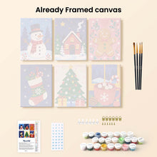 Load image into Gallery viewer, Mini Paint by numbers 15x20cm (6 pieces) - Festive Winter Favorites