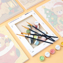 Load image into Gallery viewer, Mini Paint by numbers 15x20cm (6 pieces) - Christmas Teddy Bears