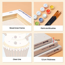 Load image into Gallery viewer, Mini Paint by numbers 15x20cm (6 pieces) - Christmas Cupcakes