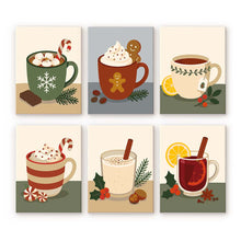 Load image into Gallery viewer, Mini Paint by numbers 15x20cm (6 pieces) - Cozy Winter Drinks Figured'Art