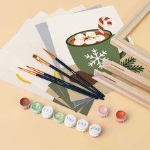 Load image into Gallery viewer, Mini Paint by numbers 15x20cm (6 pieces) - Cozy Winter Drinks