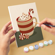 Load image into Gallery viewer, Mini Paint by numbers 15x20cm (6 pieces) - Cozy Winter Drinks