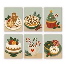 Load image into Gallery viewer, Mini Paint by numbers 15x20cm (6 pieces) - Christmas Sweets Figured'Art