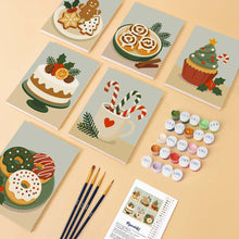 Load image into Gallery viewer, Mini Paint by numbers 15x20cm (6 pieces) - Christmas Sweets