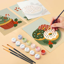Load image into Gallery viewer, Mini Paint by numbers 15x20cm (6 pieces) - Christmas Sweets