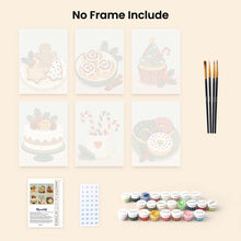 Load image into Gallery viewer, Mini Paint by numbers 15x20cm (6 pieces) - Christmas Sweets