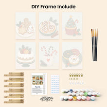 Load image into Gallery viewer, Mini Paint by numbers 15x20cm (6 pieces) - Christmas Sweets