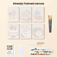Load image into Gallery viewer, Mini Paint by numbers 15x20cm (6 pieces) - Christmas Sweets