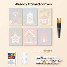 Load image into Gallery viewer, Mini Paint by numbers 15x20cm (6 pieces) - Christmas Traditions