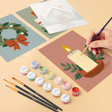Load image into Gallery viewer, Mini Paint by numbers 15x20cm (6 pieces) - Christmas Ornament Collection