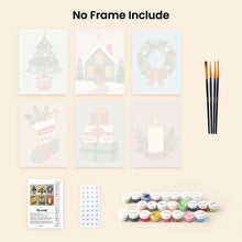Load image into Gallery viewer, Mini Paint by numbers 15x20cm (6 pieces) - Christmas Ornament Collection