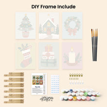 Load image into Gallery viewer, Mini Paint by numbers 15x20cm (6 pieces) - Christmas Ornament Collection