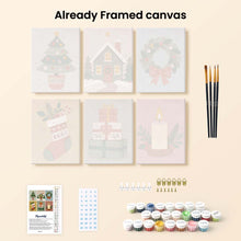 Load image into Gallery viewer, Mini Paint by numbers 15x20cm (6 pieces) - Christmas Ornament Collection