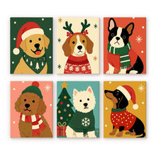 Load image into Gallery viewer, Mini Paint by numbers 15x20cm (6 pieces) - Christmas Puppies Figured'Art