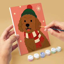 Load image into Gallery viewer, Mini Paint by numbers 15x20cm (6 pieces) - Christmas Puppies