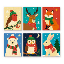 Load image into Gallery viewer, Mini Paint by numbers 15x20cm (6 pieces) - Winter Wildlife Figured'Art