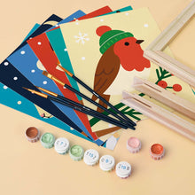 Load image into Gallery viewer, Mini Paint by numbers 15x20cm (6 pieces) - Winter Wildlife