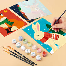 Load image into Gallery viewer, Mini Paint by numbers 15x20cm (6 pieces) - Winter Wildlife