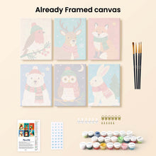 Load image into Gallery viewer, Mini Paint by numbers 15x20cm (6 pieces) - Winter Wildlife