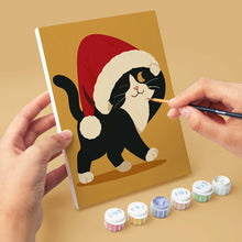 Load image into Gallery viewer, Mini Paint by numbers 15x20cm (6 pieces) - Christmas Kitten Fun
