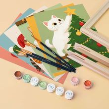 Load image into Gallery viewer, Mini Paint by numbers 15x20cm (6 pieces) - Holiday Kitty Adventures