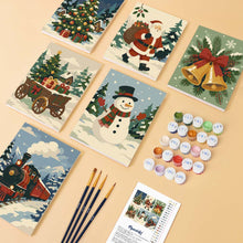Load image into Gallery viewer, Mini Paint by numbers 15x20cm (6 pieces) - Christmas Storybook