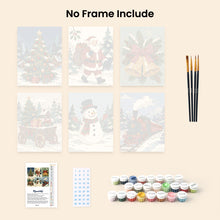 Load image into Gallery viewer, Mini Paint by numbers 15x20cm (6 pieces) - Christmas Storybook