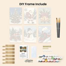 Load image into Gallery viewer, Mini Paint by numbers 15x20cm (6 pieces) - Christmas Storybook