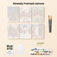Load image into Gallery viewer, Mini Paint by numbers 15x20cm (6 pieces) - Christmas Storybook