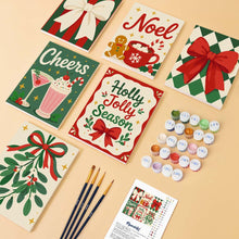 Load image into Gallery viewer, Mini Paint by numbers 15x20cm (6 pieces) - Cozy Christmas Cheer