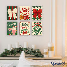 Load image into Gallery viewer, Mini Paint by numbers 15x20cm (6 pieces) - Cozy Christmas Cheer